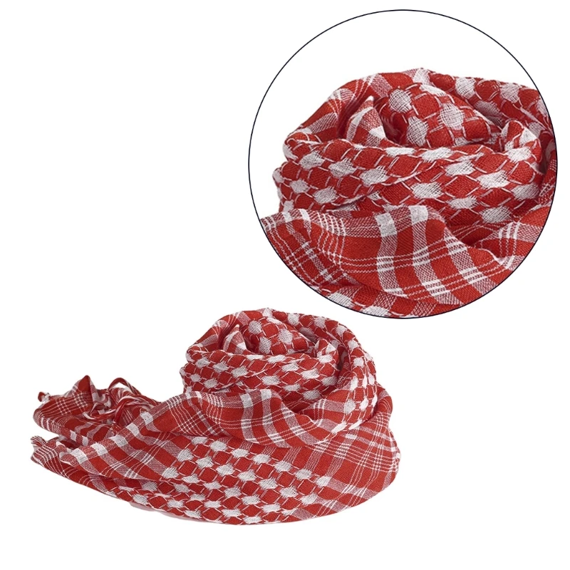 New Adult Skin-friendly Kerchief Lattice Print Pattern Turban Tie Back Hair Kerchief