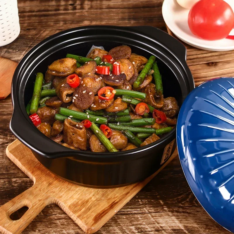 Горячая Распродажа Коммерческая новая кастрюля для тушения, устойчивая к высоким температурам керамическая суповая газовая плита для дома