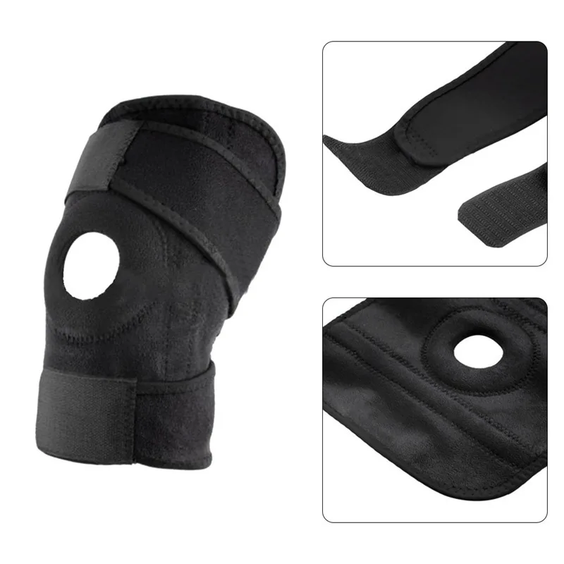 Knee Brace with Side Stabilizers Breathable Adjustable Knee Support Suitable for Sport Training and Knee Pain