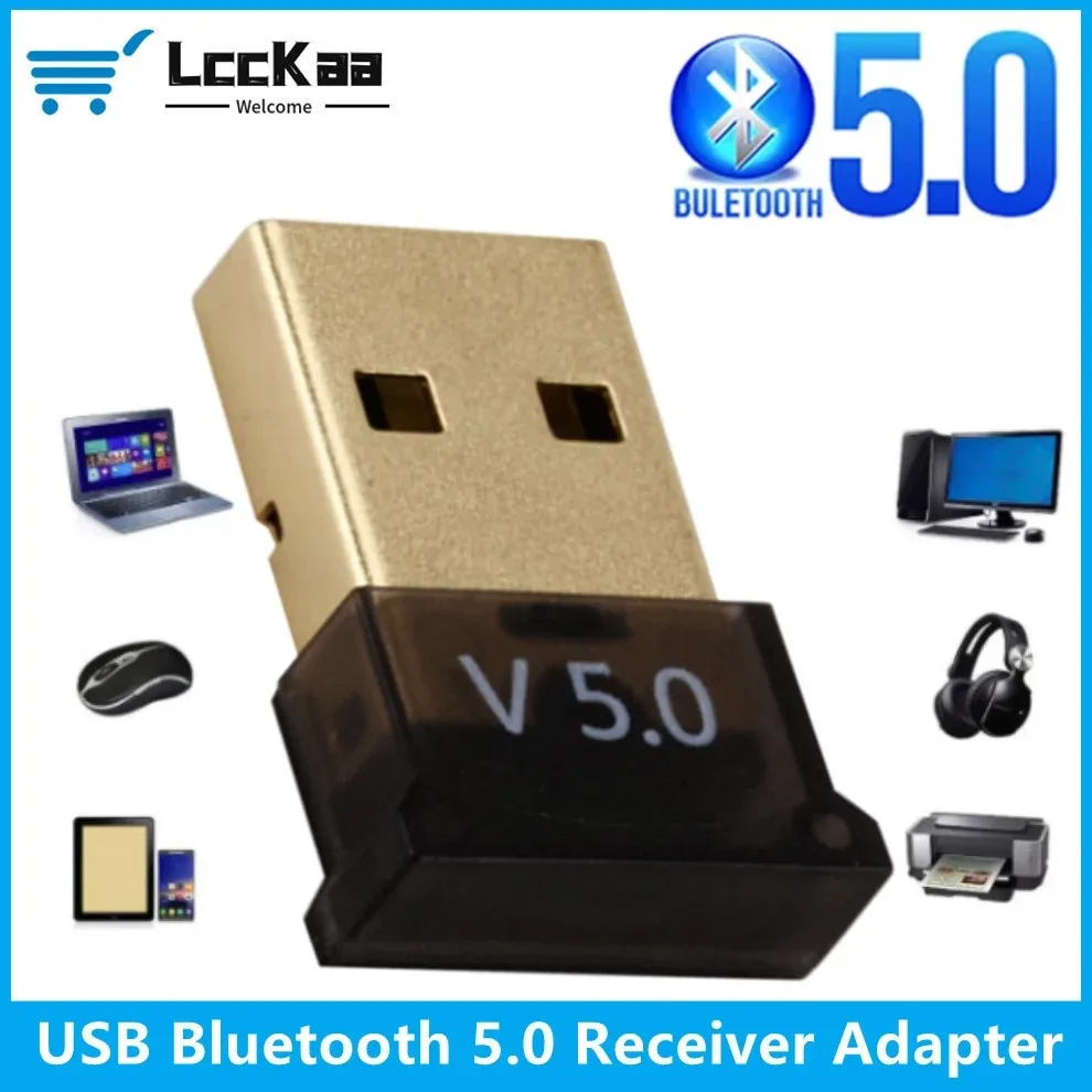 

LccKaa USB Bluetooth 5.0 Adapter Receiver 5.0 Wireless Bluetooth Audio Receiver For File Receptor Dongle Laptop Earphone Speaker