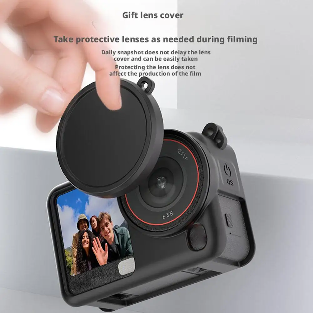 Silicone Case for DJI Osmo Action 6 Soft Non-Slip Anti-Scratch Protective Case Shock-Absorbent Anti-Drop Washable with Lens Cap