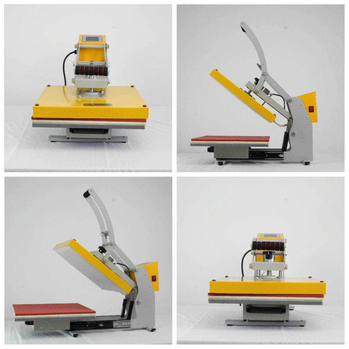 

WJW New Design High Pressure Sublimation Slide Rail T Shirt Auto-Open 15*15 Inch Heat Press Machines