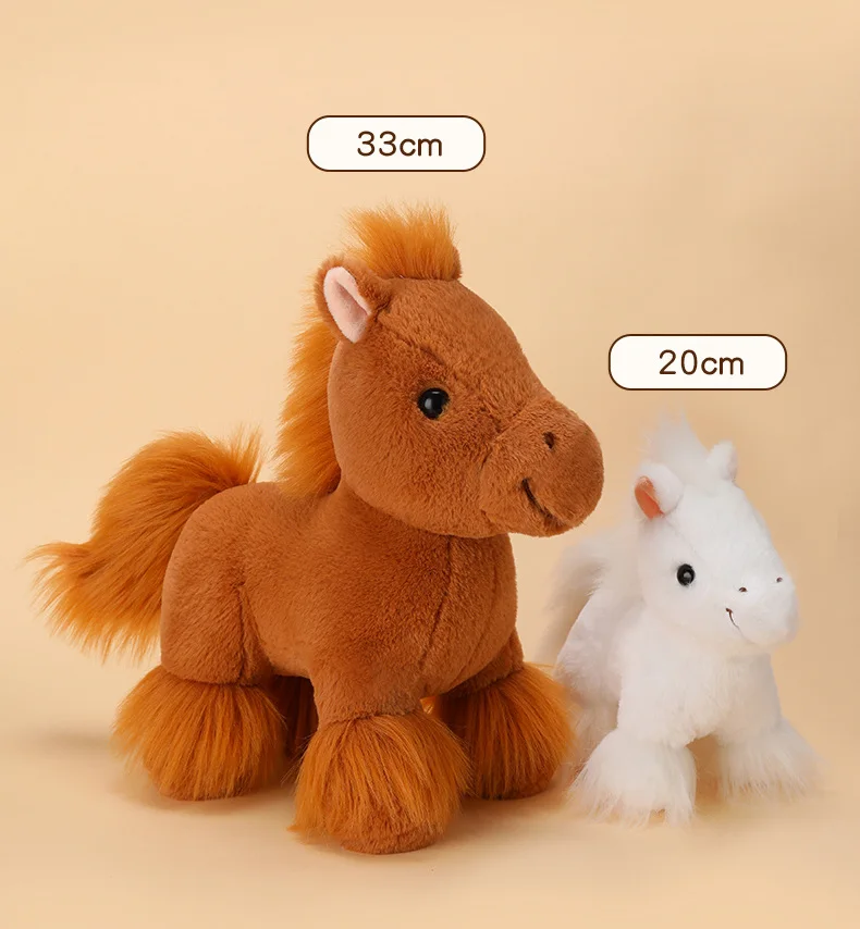 Cartoon Horse Plush Stuffed Toys Kawaii Horse Dolls Pillows Window Decorations Birthday Gift For Kids Friends