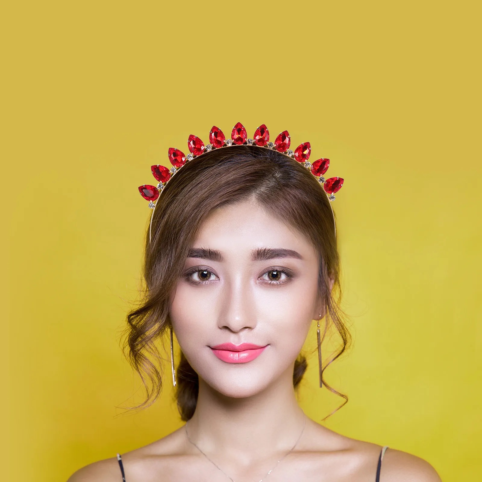 

Water Drop Headband for Rhinestone Embellished Cute Decorative Hair Band Ideal for Prom Halloween Festival Holiday