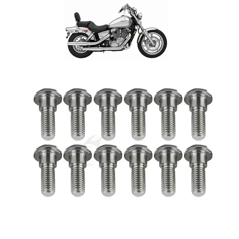 12x Titanium Bolts F&R Brake Disc Rotor M8 X 24 For Honda VT1100 Shadow 1995-2007 VTX1300 2003-2009 Motorcycle Parts
