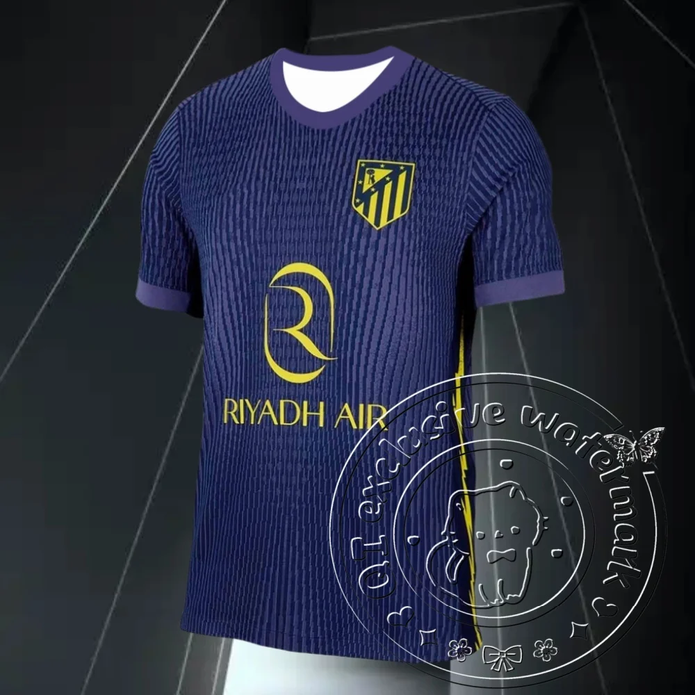 

Летняя футболка Madrid25-26Away Must-have для любителей испанского клуба, мужская и женская спортивная быстросохнущая футболка с 3D принтом в день