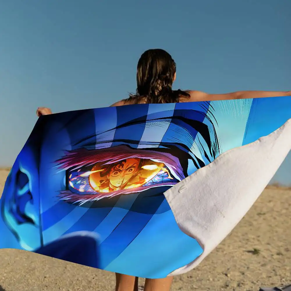 Demon S-Slayer Cartoon K-Kamado N-Nezuko Big Microfiber Beach Towels Towel Sand Beach Towels Pool Towel for Travel Swim