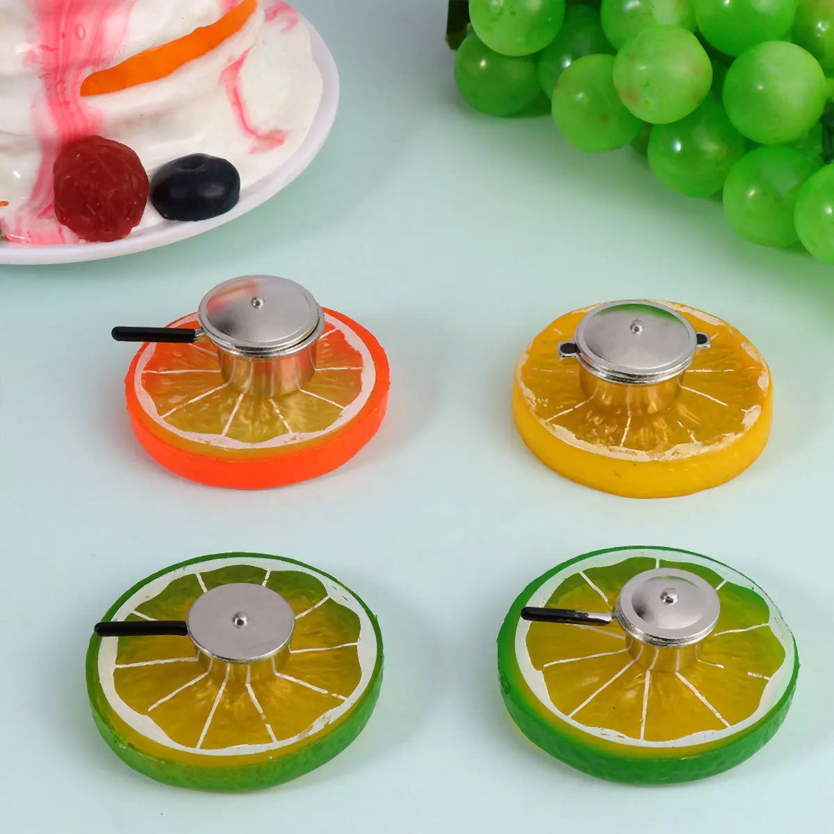 1 Set Silber 4-teilige Mini-Küchengeschirr Langlebiges, umweltfreundliches Metall-Kochutensilien für Kinder Fantasievolles Spielen Pädagogisch