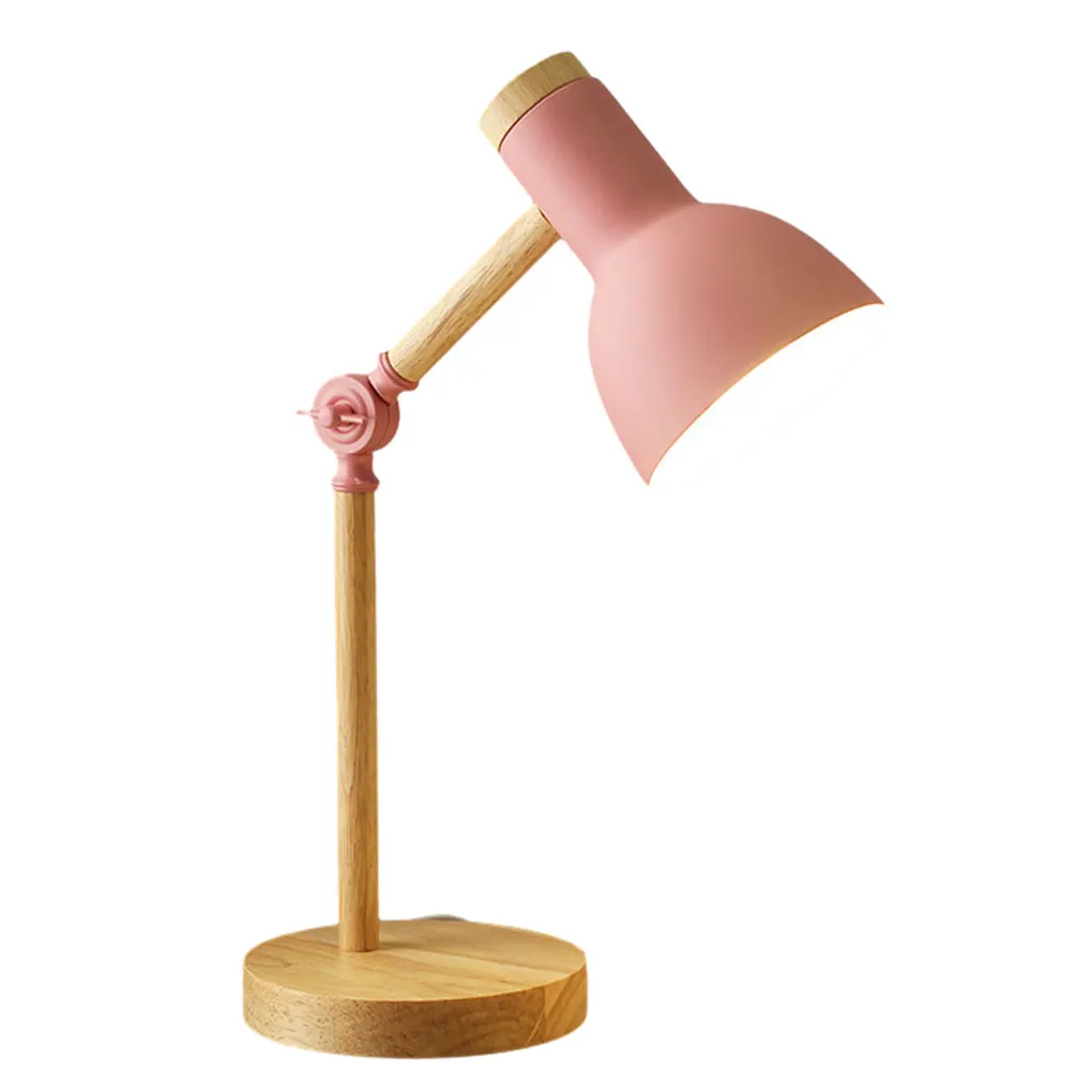 Candeeiro de mesa economizador de energia com pescoço flexível para amantes modernos Proteção para os olhos Lâmpada de quarto de bambu amarelo