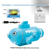 Mini RC Submarine Boys Toys for 10 Year Old Portable High Speed Remote Control Craft Underwater Ship Toy Without Gift Box