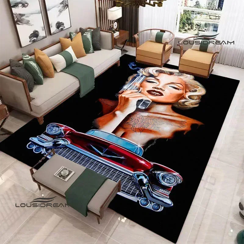 Alfombra estampada de Marilyn Monroe, decoración de dormitorio, estera de Yoga, alfombra exterior, alfombra antideslizante, decoración de dormitorio, regalo de cumpleaños