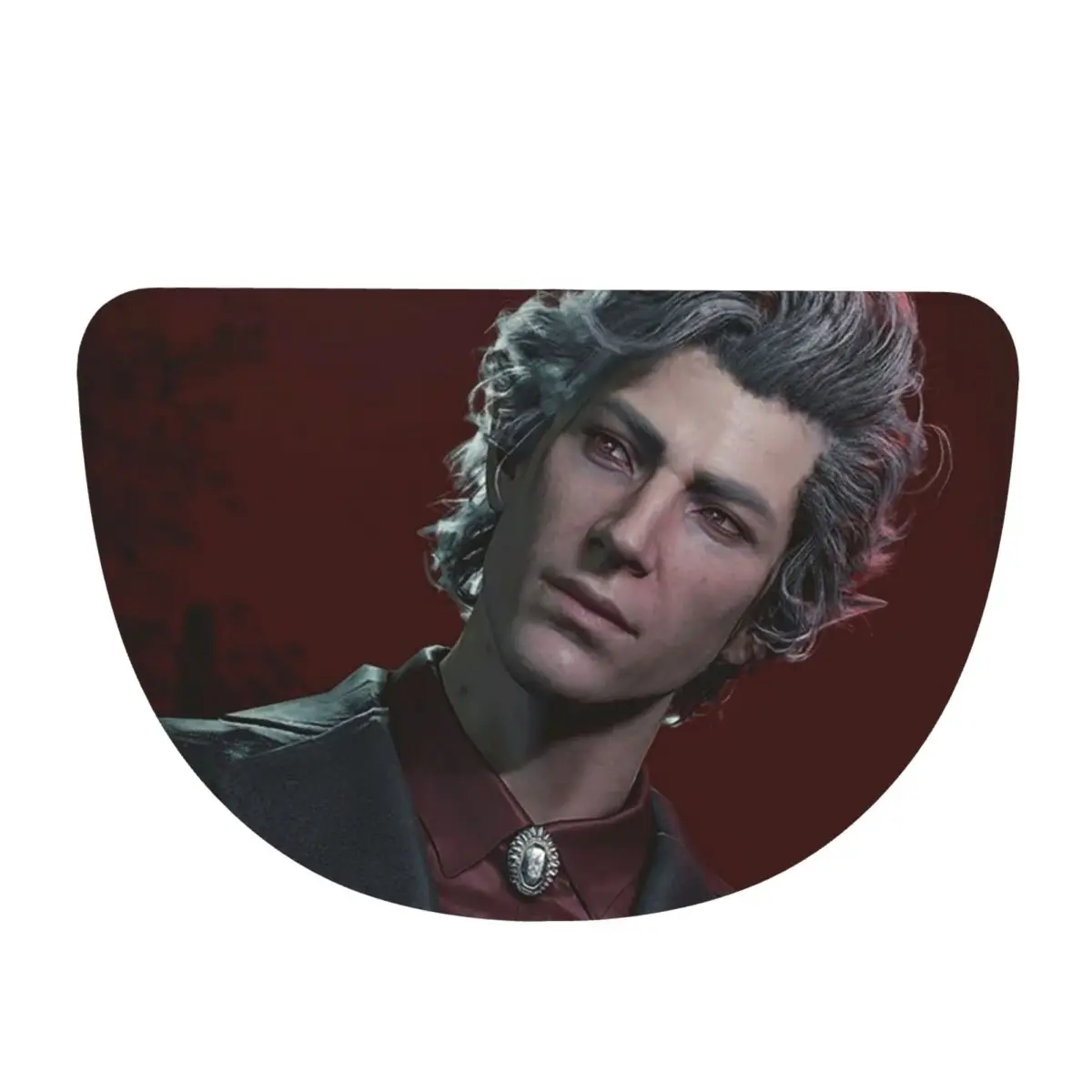 Baldur's Gate 3 Astarion Vampire Character Soft Flannel Half Round Doormat Non Slip Bathroom Mat Absorbent Floor Carpet