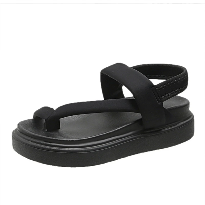 2025 Sandals Beach Shoes Clogs With Heel All-Match Buckle Strap Open Toe New Thick Comfort Clear Gladiator Summer Girls Peep Sca