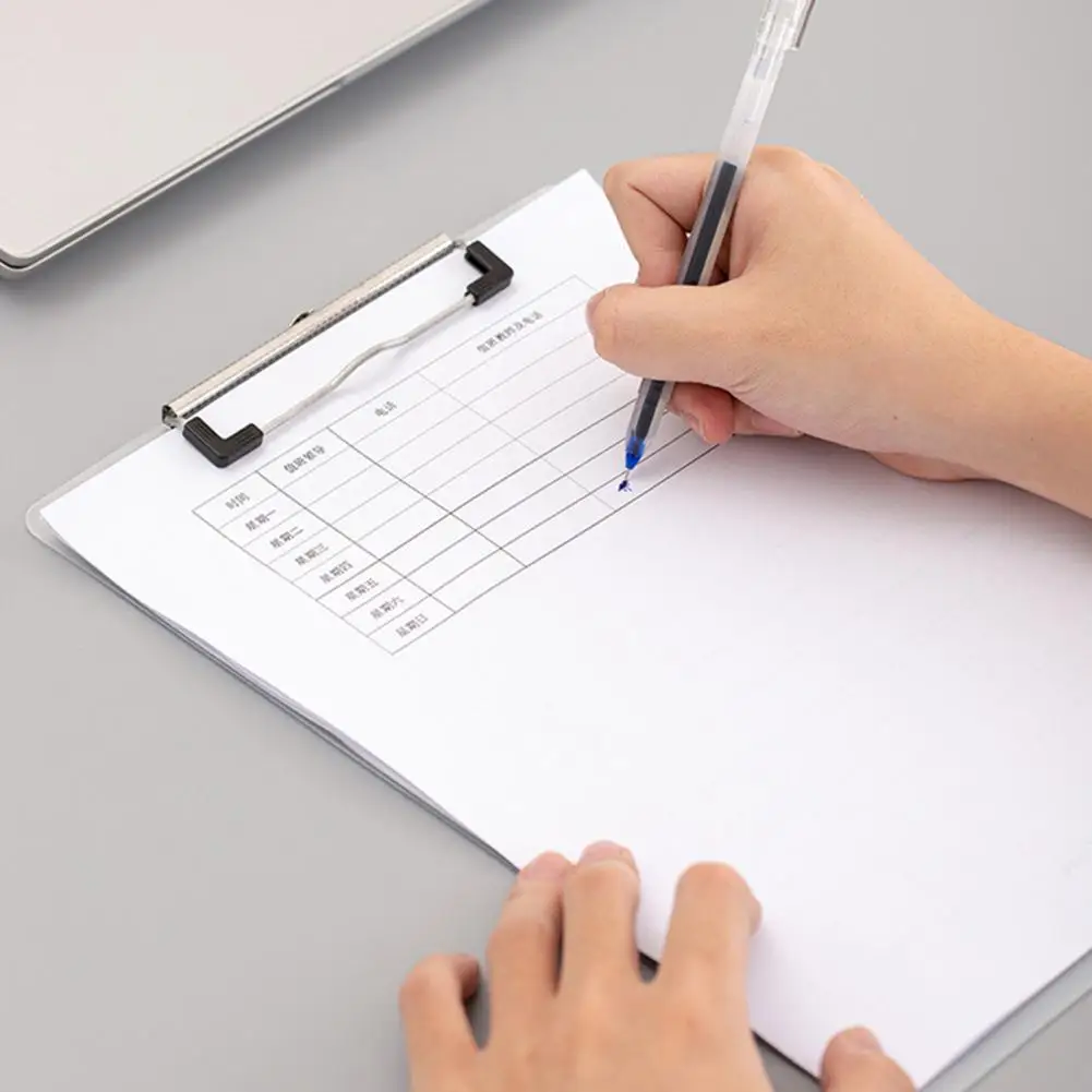 Bending-resistant 2Pcs Portable Frosted Texture File Organizer Translucent Document Splint Telescopic Hook   Office Supply