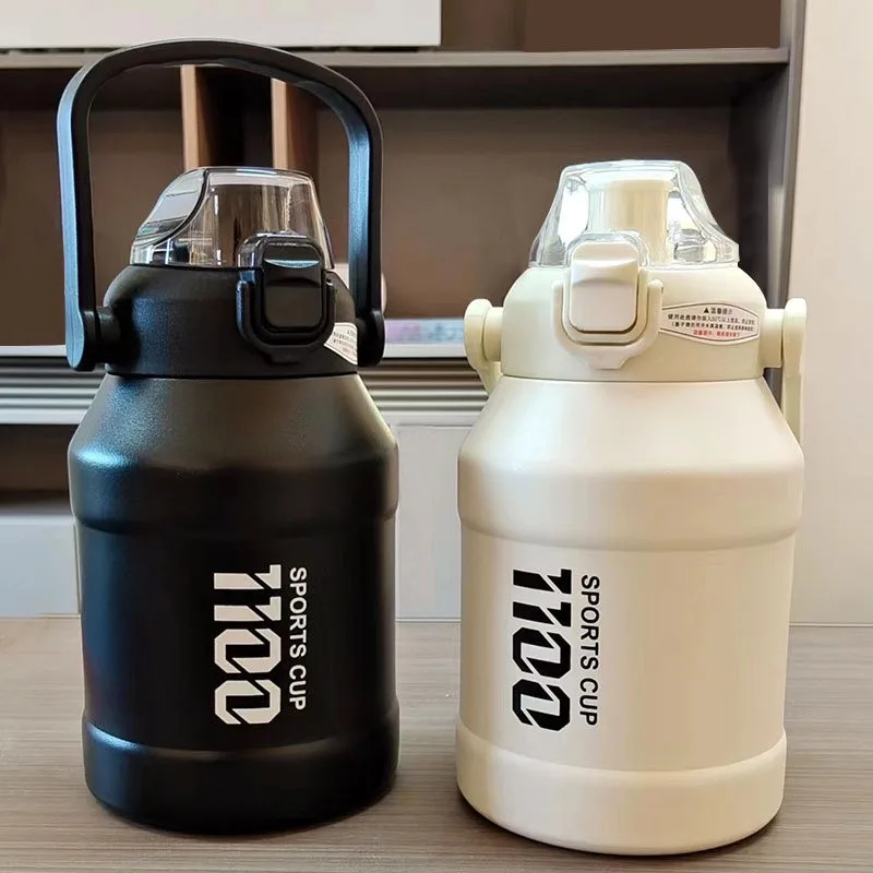 

1100ml Large Thermos Vacuum Flask Stainless Steel Portable Thermos Bottle Outdoor Sports Water Bottle Travel Mug Gem Flask