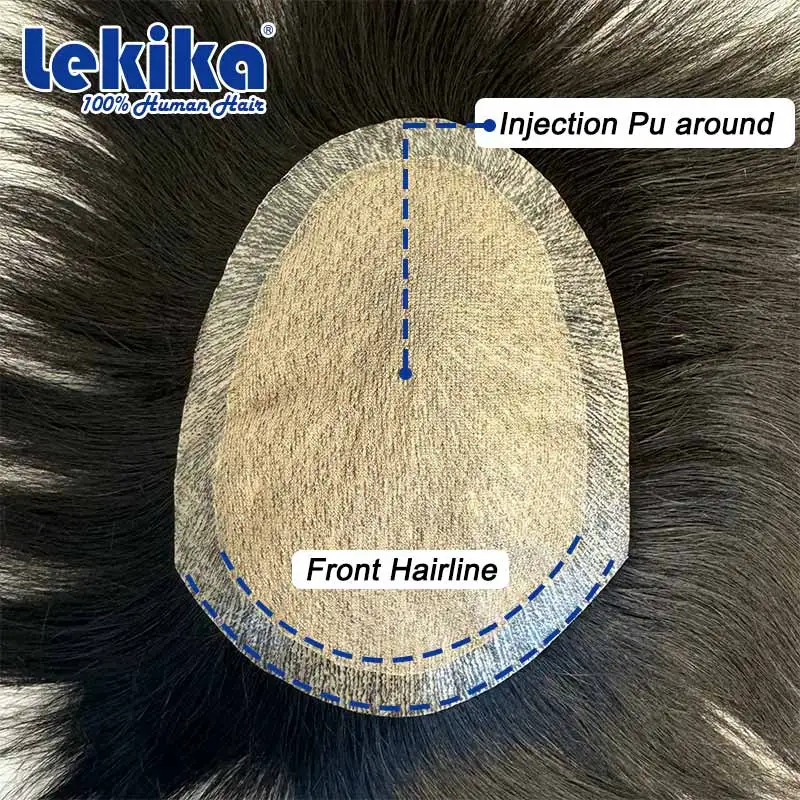 Toupee Men Silk Top Affordable Asia Male Hair Prosthesis Men's capillary prothesis Wigs For Men 100% natural Human Hair System