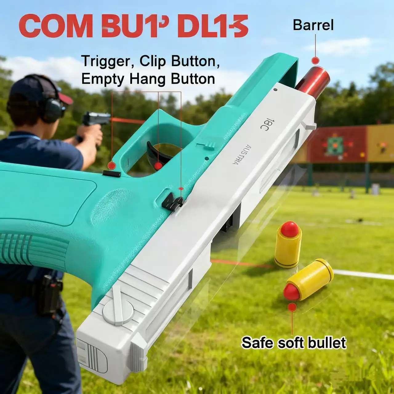 新型デザートイーグル - ブラック 自動排莢式おもちゃ銃 バーストソフト弾ピストル 男の子向けギフト アウトドアゲーム