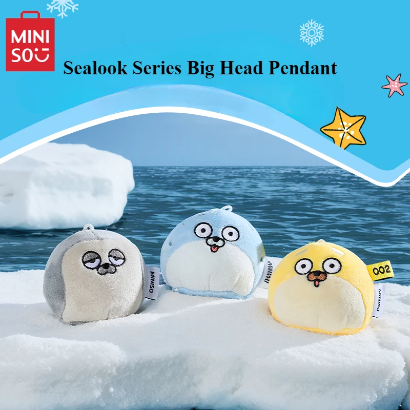 

MINISO Sealook серия большая голова Подвеска школьная сумка Украшение Брелок Мультфильм Плюшевая Игрушка Детская модель подарок на день рождения Kawaii