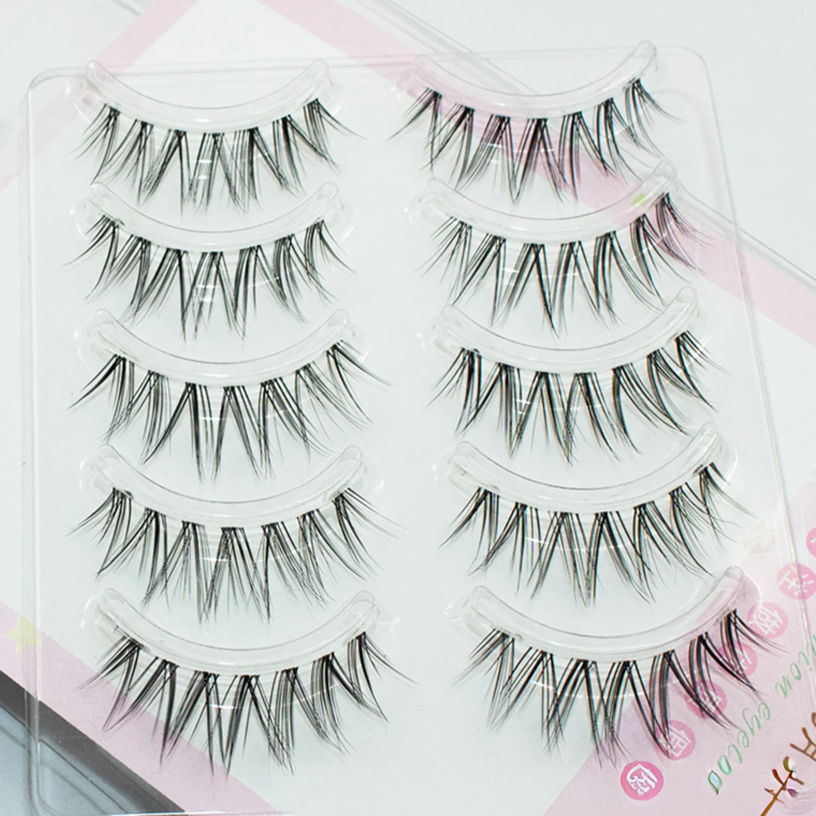 V-vorm Duivel Valse Wimpers strips Transparante Band Natuurlijke Dikke Lash manga dagelijkse wimper voor vrouwen Make-up