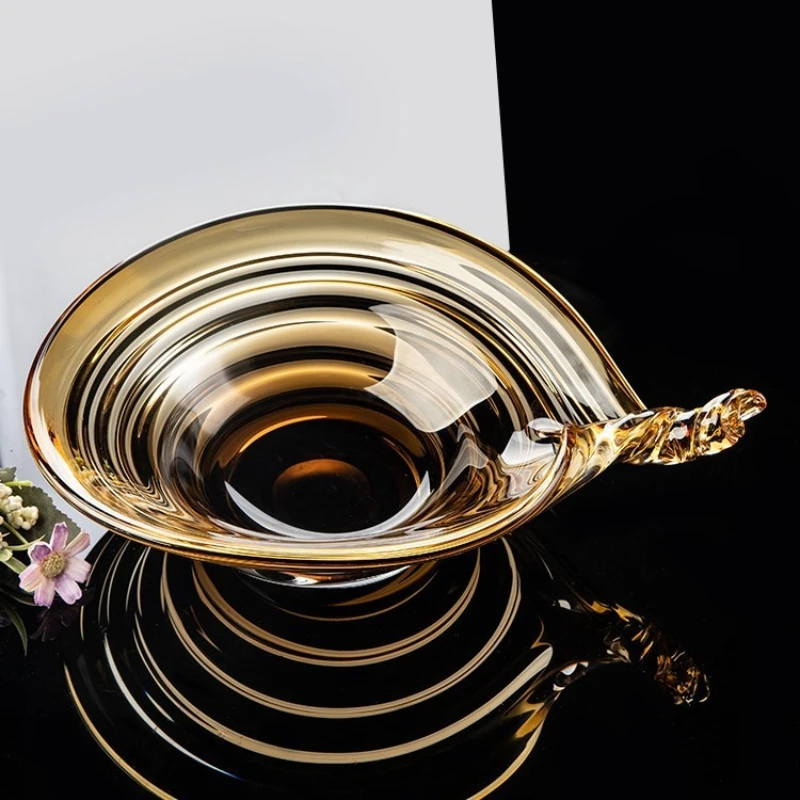 Modern Handmade Glass Fruit Bowl Luxury Snack Tray for Nuts & Candy Stylish Home Decor Elegant Serving Dish for Parties Genuine