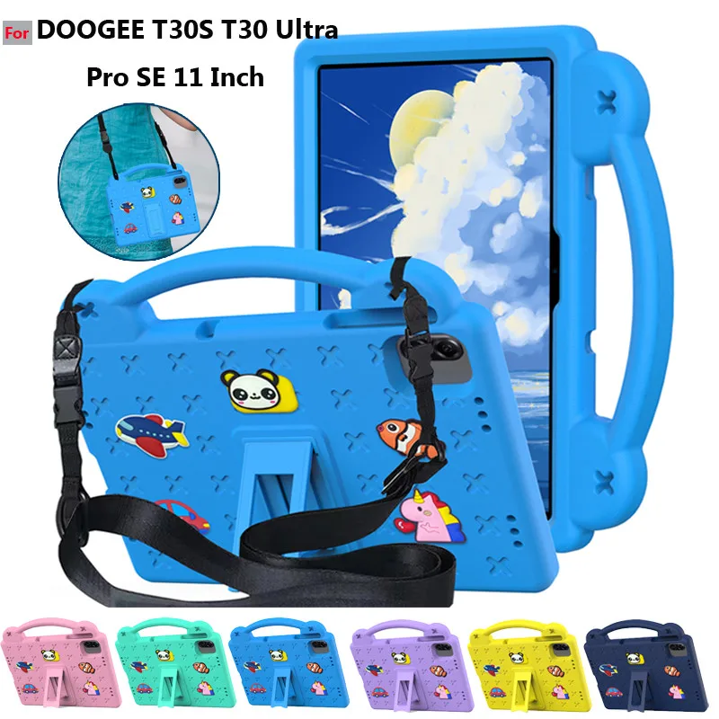 Case for DOOGEE T30S T30 Ultra Pro SE Tablet 11 Inch Kids Eva Case Shockproof Stand Cover  Handle Stand Cover Protective Shell