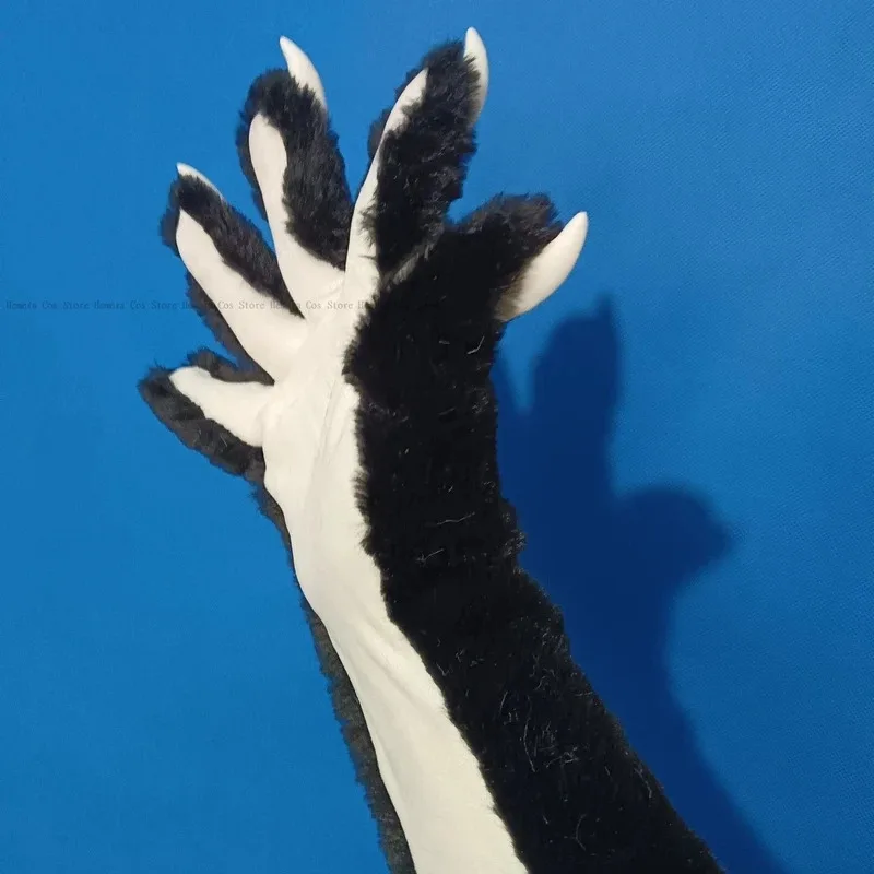 

qq6811pair Fursuit Cosplay Gloves Long Accessories Furry Paws Cat Soft Cute Fluffy Animal Manga Party Unisex Cos