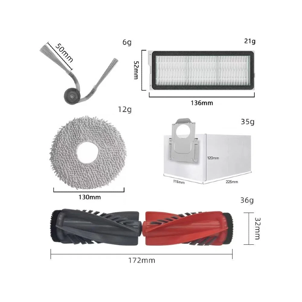 For Roborock Qrevo 5AE / Curv / CurvC / Curv S5X 5A1 5XC / Edge / EdgeC / Edge S5A 5V1 Parts Main Brush Filter Mop Pad dust Bag