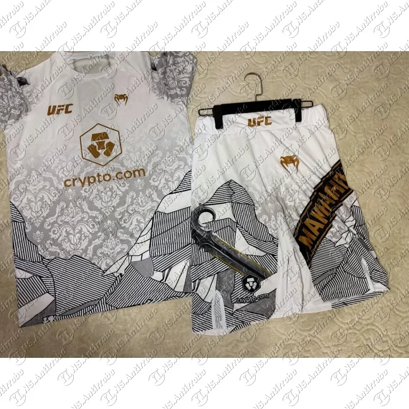 

25-26 UFC Top Warrior Islamic Makhachev Battle Event T-shirt Shorts Men Breathable Jersey Wrestling Running Sweat-absorbing Suit