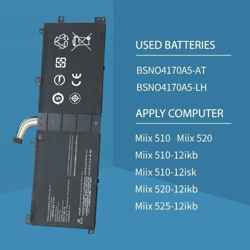 New Laptop Battery Miix510 for Lenovo IdeaPad 510-12ISK Pro 520-12IKB BSNO4170A5-AT 5B10L68713 Fast Shipping
