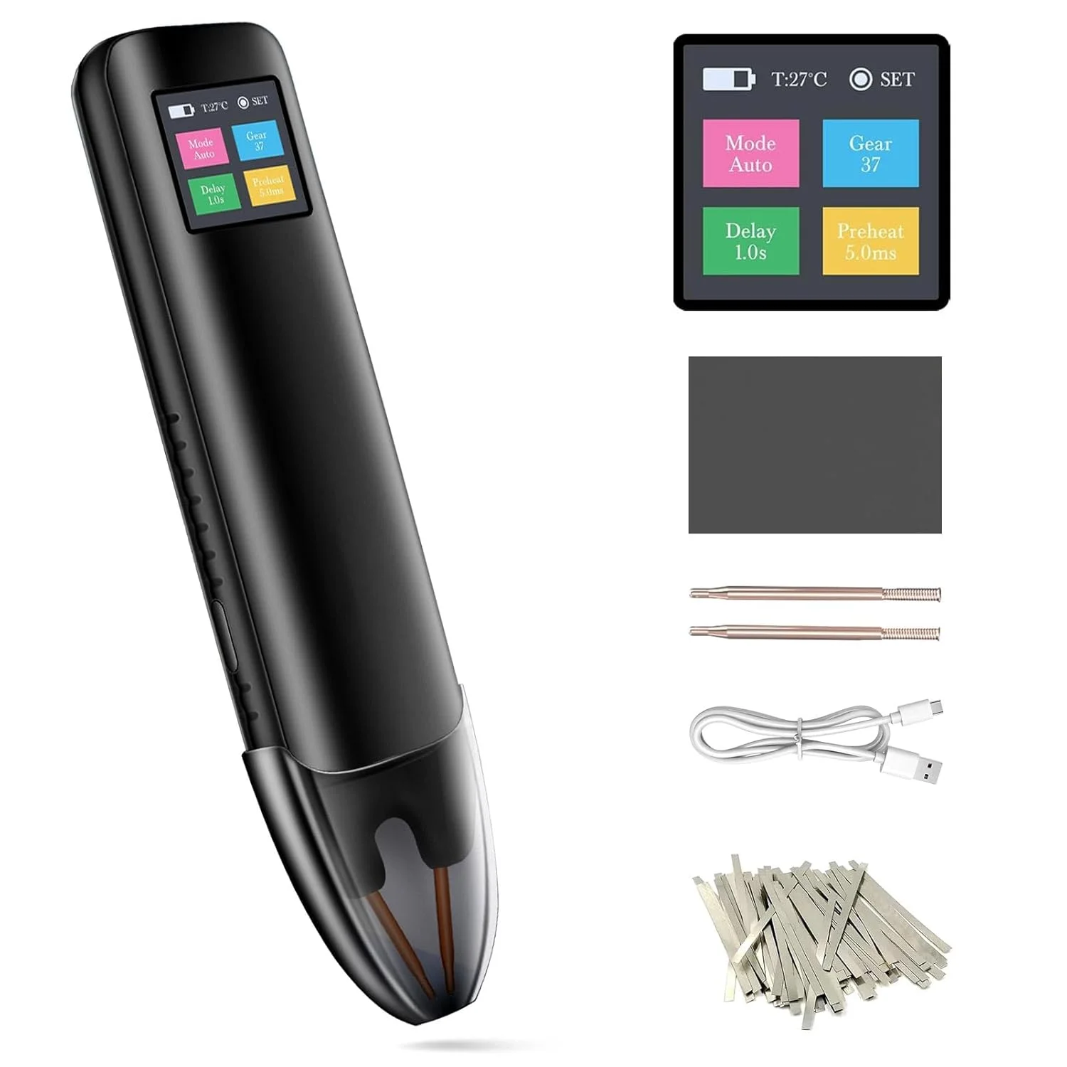 

Battery Spot Welder, Battery Welder 99 Gear Adjustable Handheld Spot Welder with LCD Screen Automatic and Manual Modes Portable