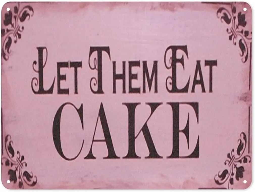 Metal Wall Art Decor Kitchen Dollhouse Miniature, Let Them Eat Cake Sign, Tea Rooms Plaque, Pink Picture, Dolls House, Shabby Co