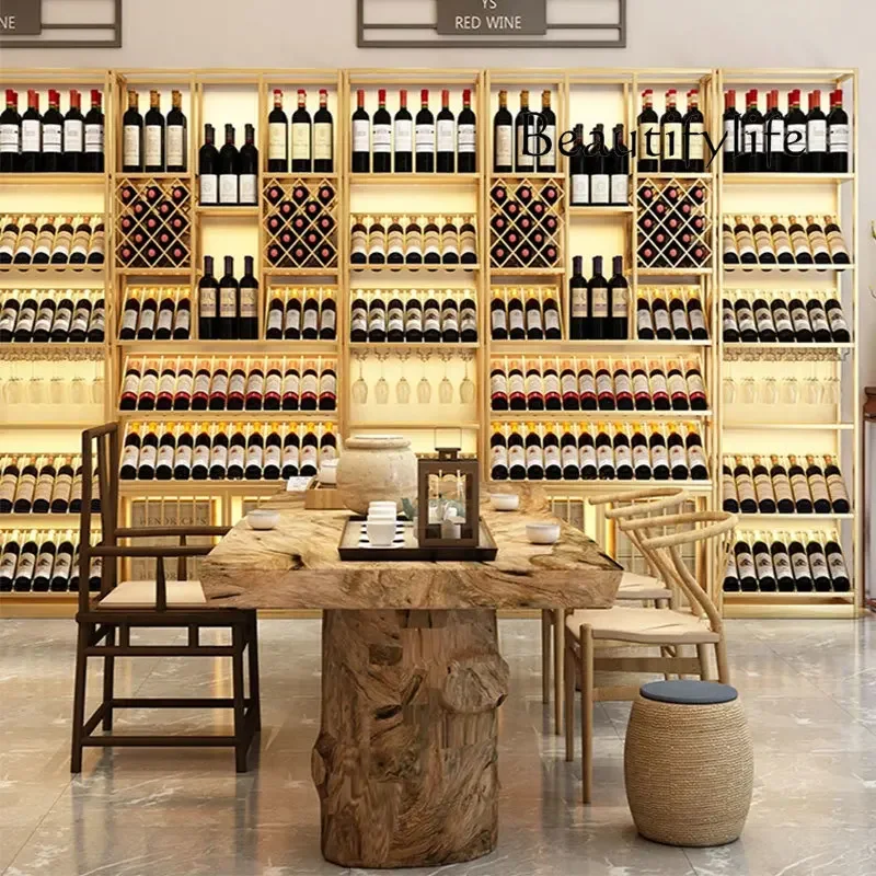 Luksusowy stojak na wino JB Storage, minimalistyczny ekspozytor na butelki do salonu, półka na butelki, botellero vino, meble barowe.