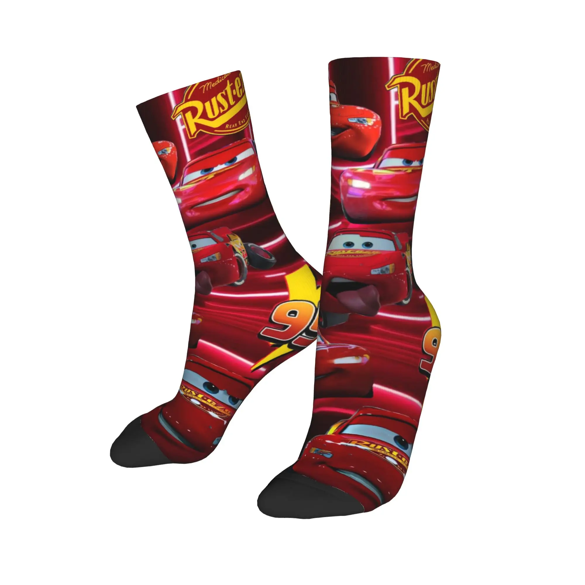 Cars Lightning McQueen Collection Stockings  Vintage Socks Men Comfortable Socks Autumn Running Design Non-Slip Socks Gift