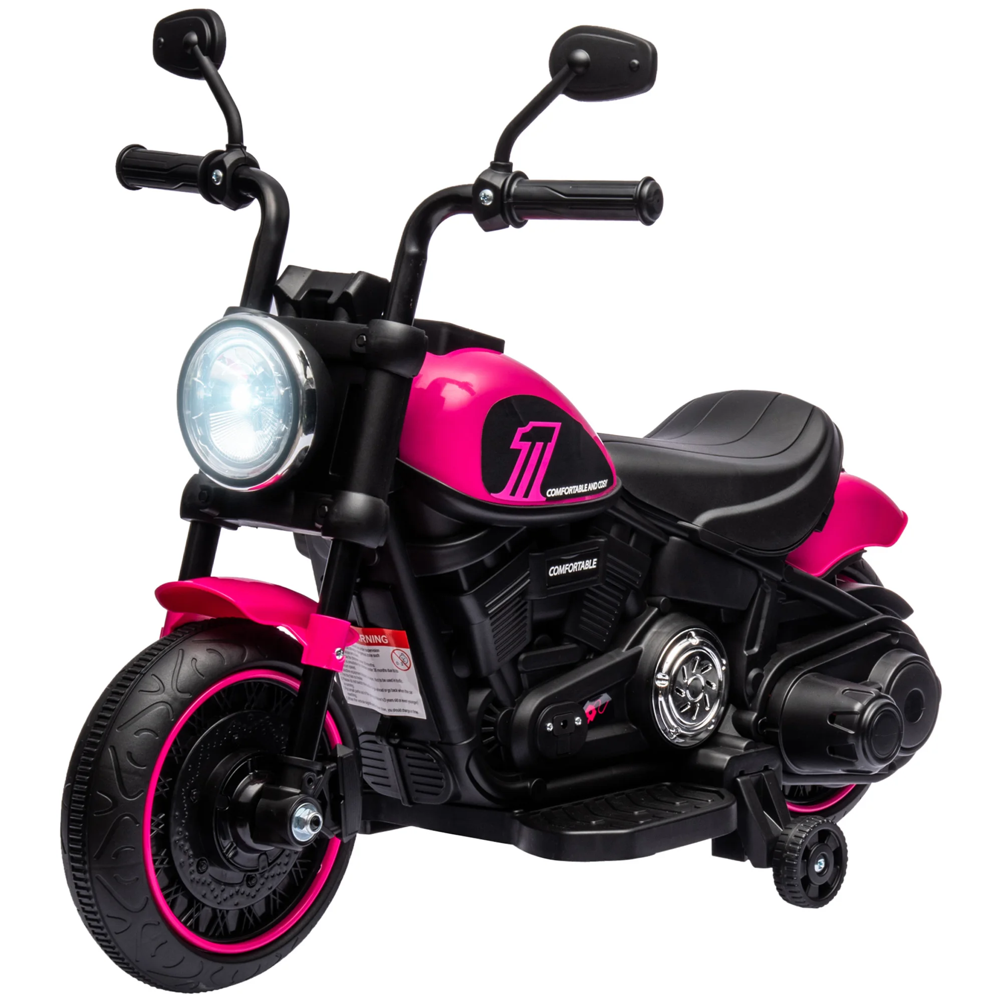 

Blue Electric Motorcycle for Kids 37-72 Months Dual 12V Motors Speed 1 5 3 1Mph Training Wheels Music 66Lbs
