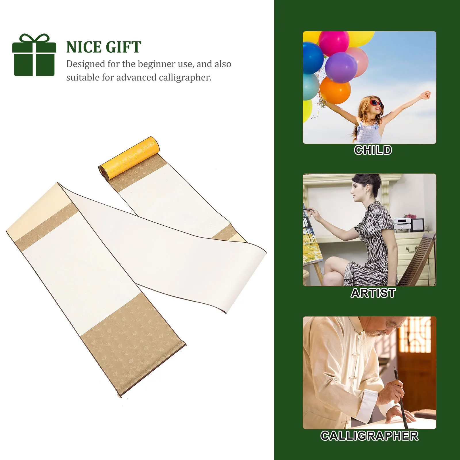 1 مجموعة فارغة الخط التمرير ورقة للكتابة اللوحة الصينية الفن الجدار الديكور المحمولة متعددة الوظائف الرسم العرض #5