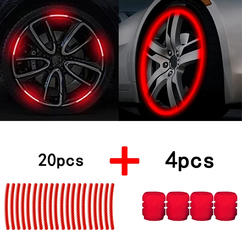 

Moto Wheel Reflective Stickers Luminous Valve Caps Fluorescent DIY Car Bicycle Wheel Styling Tyre Hub Motorcycle Accessories