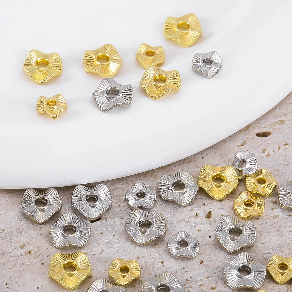 20/30/50Pcs Gold Color Plated Metal Wave Shape Spacer Beads For DIY Jewelry Making Bracelets Beads Separator Beads Accessories view 4