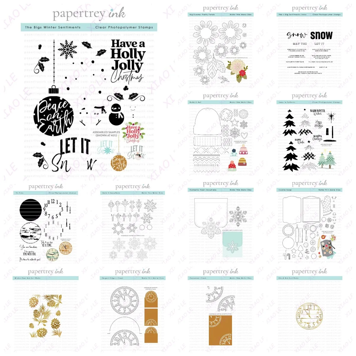 

New Christmas Build-A-Snowflake Clock Metal Cutting Dies Stamps Stencil Hot Foil Embossed Paper Card Album Craft Template Cut