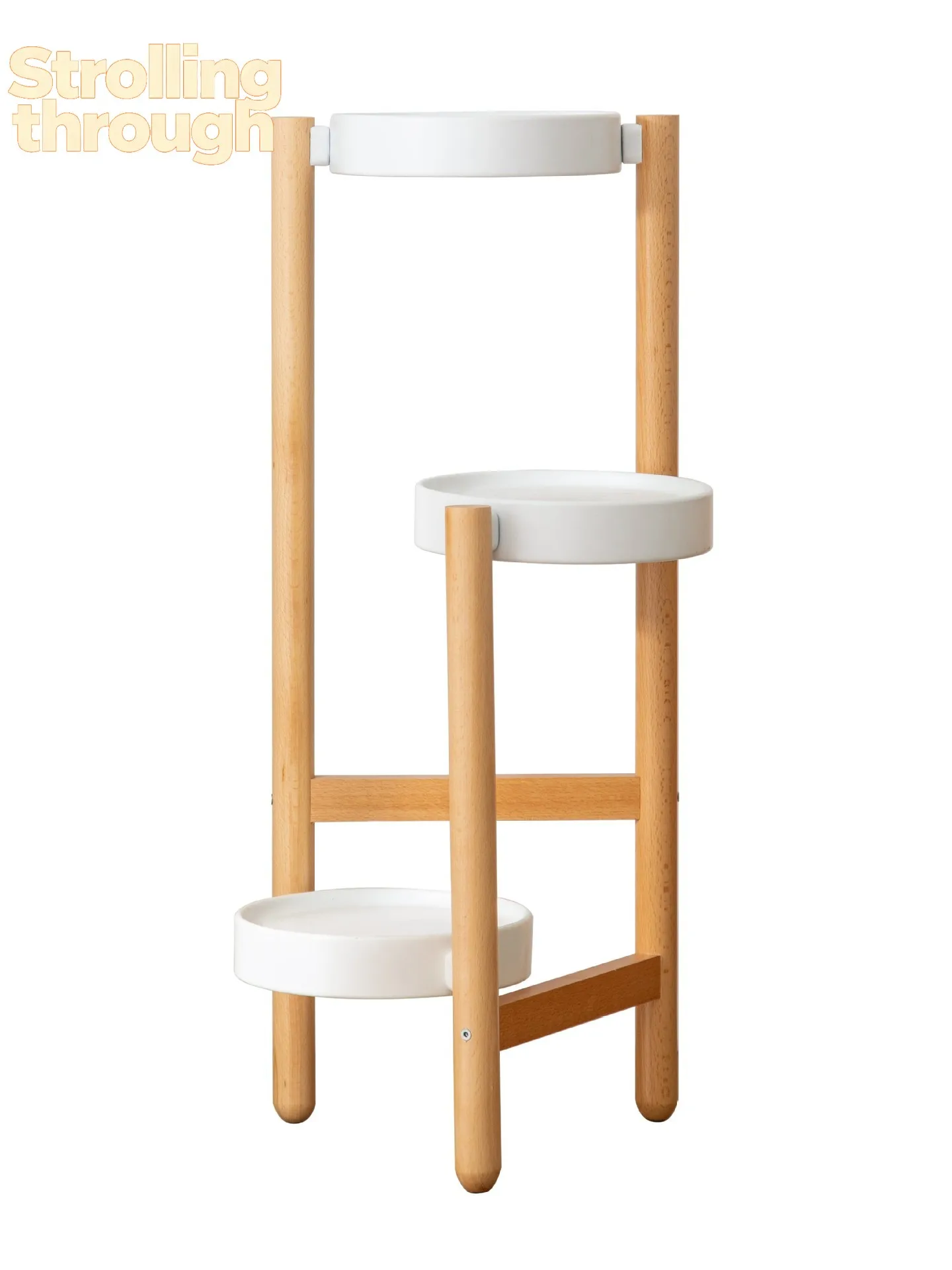 

Nordic solid wood flower stand, living room floor rack, balcony interior bracket, simple decorative corner tripod