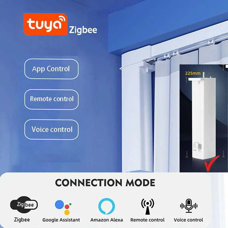 

Newest Tuya Zigbee Smart Curtain Motor engine Support Alice Alexa Google Smart Home Customizable Electric Curtain track Cornice