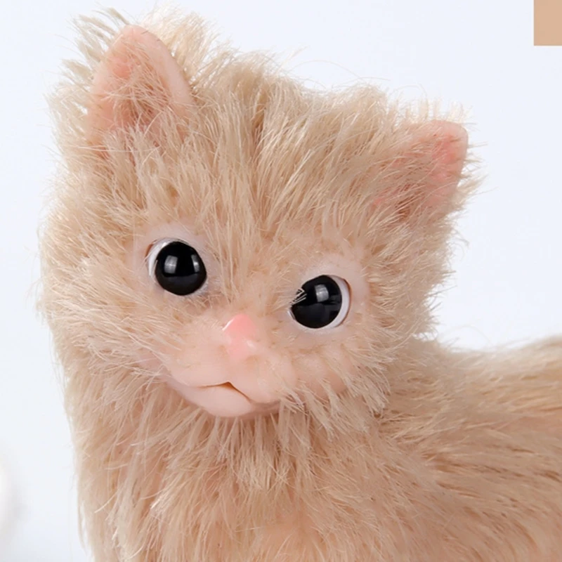 Interactive Cats Toy Child Life Like Silicone Animal Figure Kids Cognitive Toy