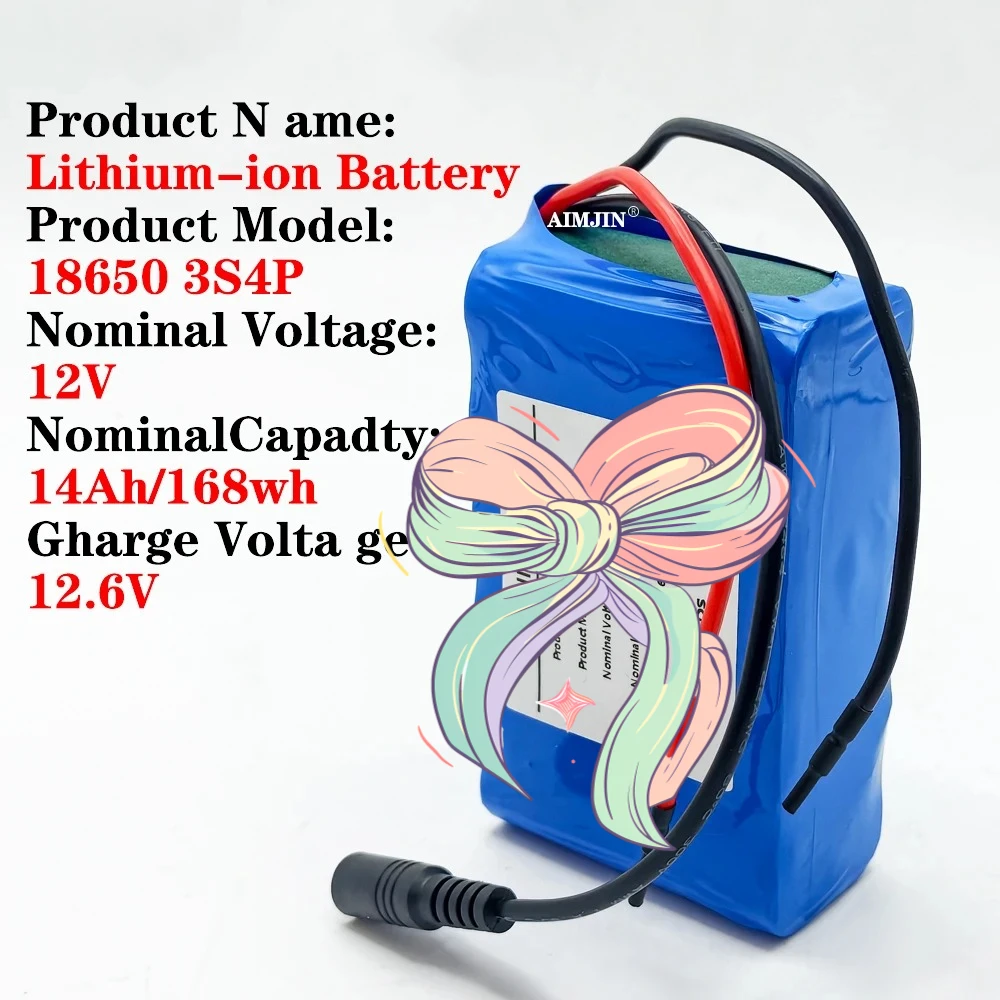 

12V 3S4P 14000mah battery 18650 Li-ion 14Ah Rechargeable batteries with BMS Lithium Battery packs Protection Board