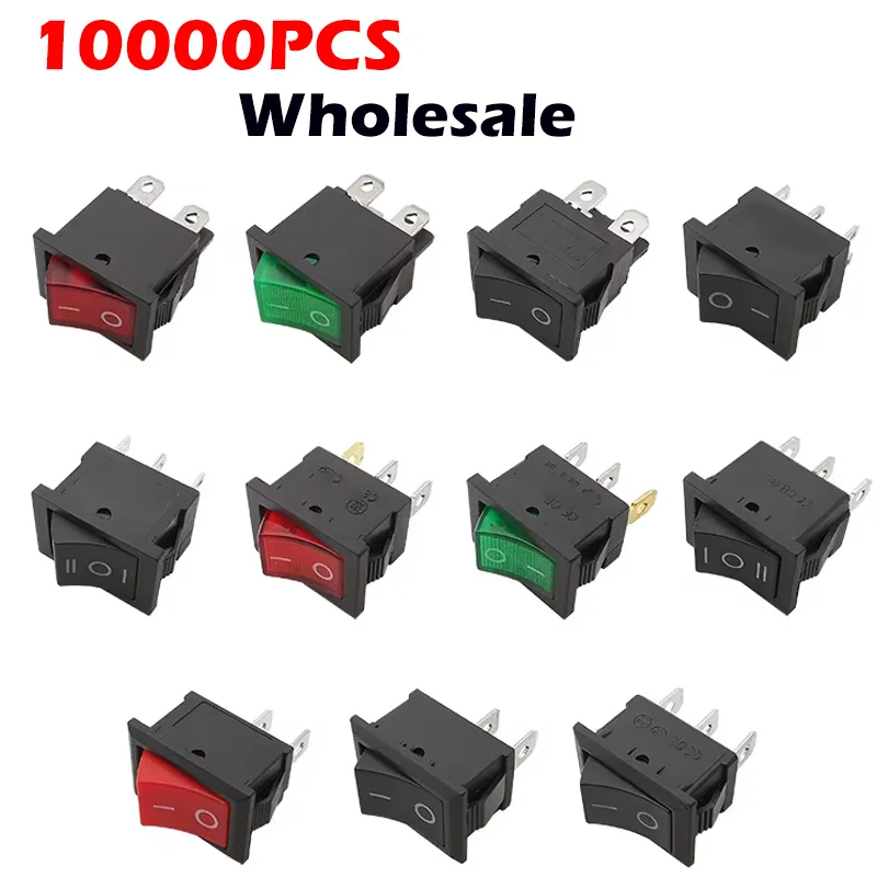 

100PCS KCD1 Series 2/3/4 Pin ON-OFF Boat Car Rocker Position Power Switches 15mm x 21mm Black Red Green 6A/250V 10A/125V AC