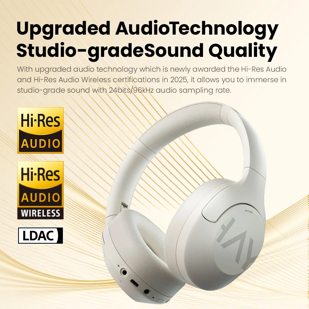 Беспроводные Bluetooth 5,4 наушники HAYLOU S30 с микрофоном, шумоподавляющие наушники, Hi-Res аудио 43dB активные 40 мм наушники с Драйвером