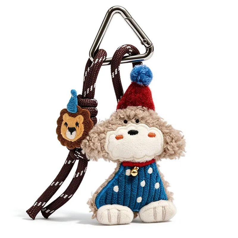 8cm Korean Cartoon Bunny Mushroom Hanging Rope Keychain Fashion Bag Pendant Cute Dog Backpack Hanging Accessory for Girls Gifts