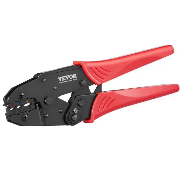 

VEVOR Ratcheting Crimping Tool Set For Insulated Electrical Connectors AWG22-10 with Wire Stripper and 210pcs Heat Shrink Tubes