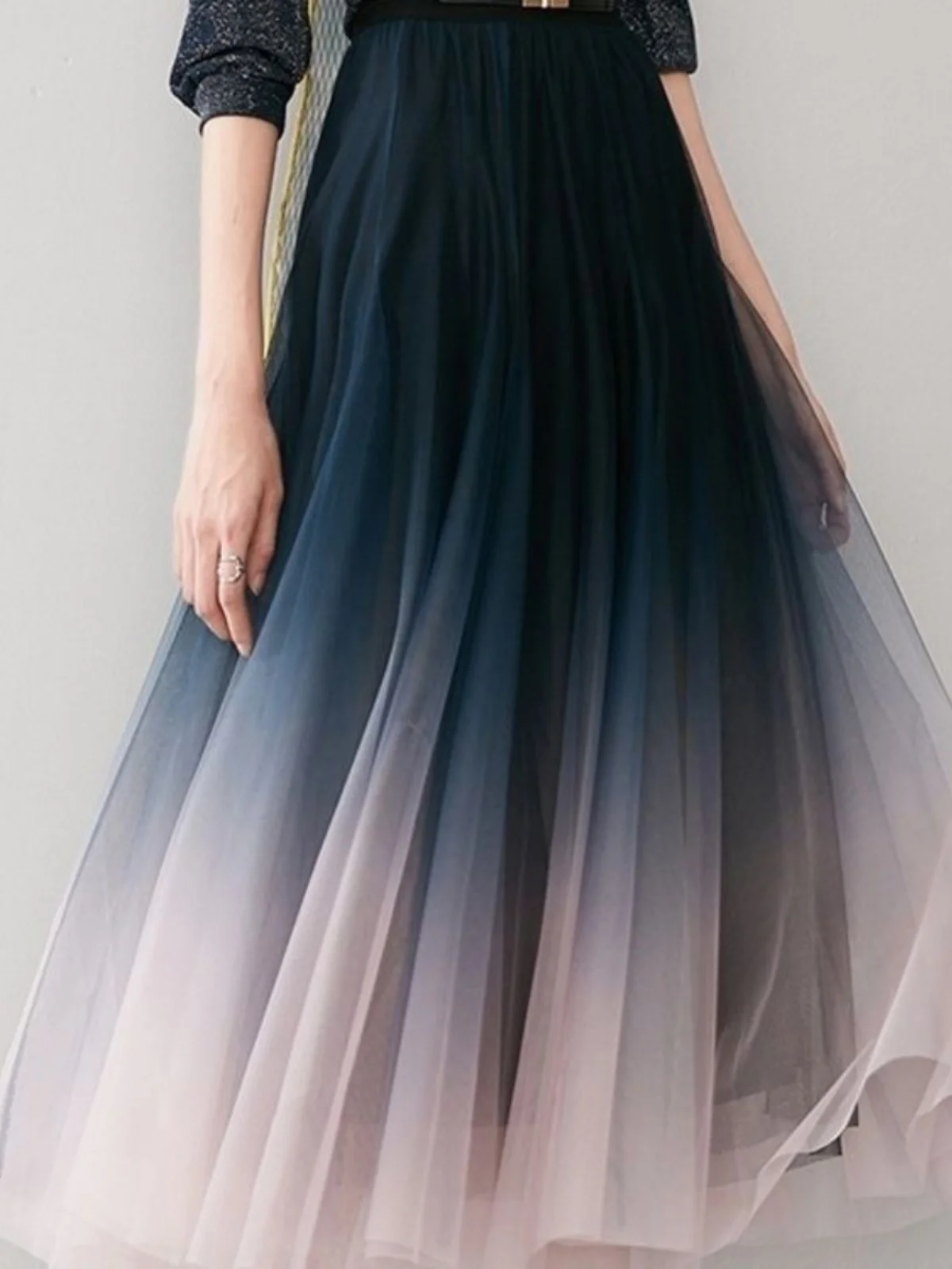 

Юбка Color Me размера плюс, женская юбка трапециевидной формы средней длины с высокой талией, юбка-миди из марлевого материала