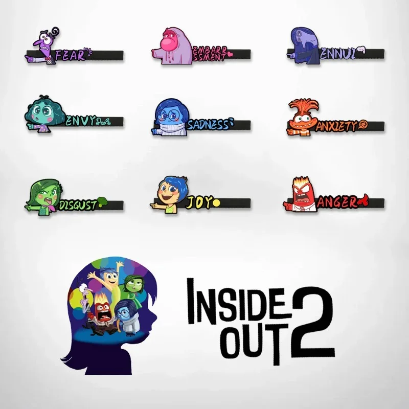 

Disney Cartoon Inside Out 2 Duckbill Clip Anime Figures Joy Sadness Anger Disgust Fear Hair Clips Fashion Accessories for Kids