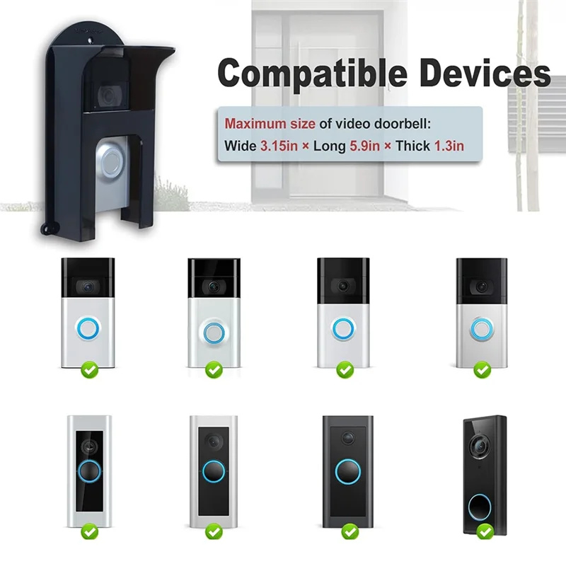 ABHI-พลาสติกสีดํา Doorbell Rain COVER สําหรับแหวนรุ่น Doorbell กันน้ํา Protector SHIELD Video Doorbells