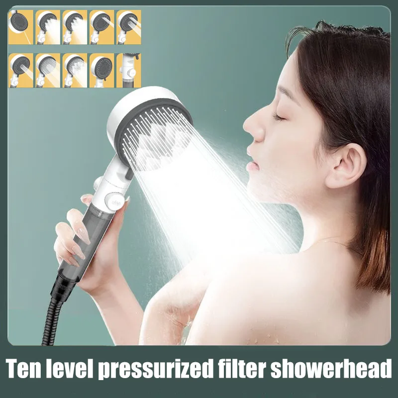 

Shower for bathroom ten modes showerhead full bathroom showers accessories knobs filter replete heads parts fixture home